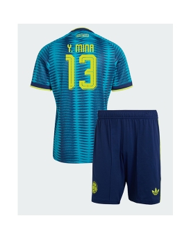 Billige Fotballdrakt Colombia Yerry Mina #13 Replika Bortedraktsett Barn VM 2026 Kortermet (med bukser)